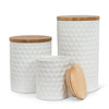 Abbott White Hexagon Textured Canister