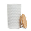Abbott White Hexagon Textured Canister
