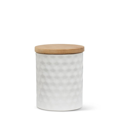 Abbott White Hexagon Textured Canister