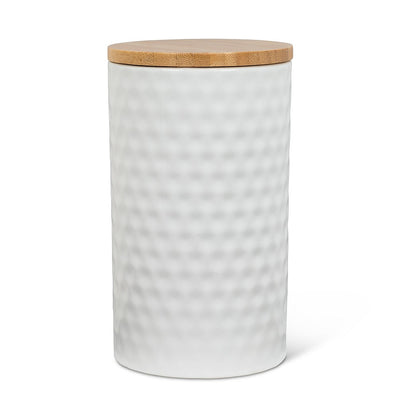 Abbott White Hexagon Textured Canister
