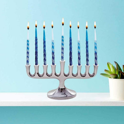 Zion Judaica Sleek Silver Menorah