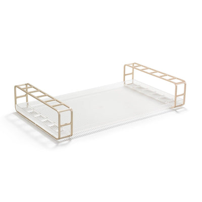 Polder Glamour Grids Makeup Storage Display Tray Gold