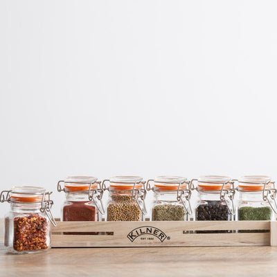 Kilner Square Clip-Top Spice Jar Set Of 6