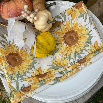 Mahogany Napkin Set Of 4 Sunflowers