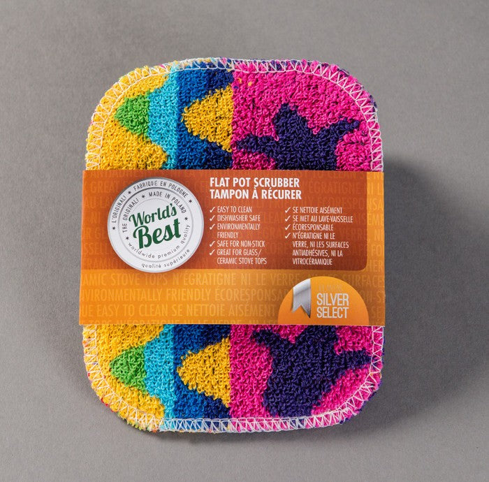 World's Best Pot Scrubber, Multicolour Original Flat