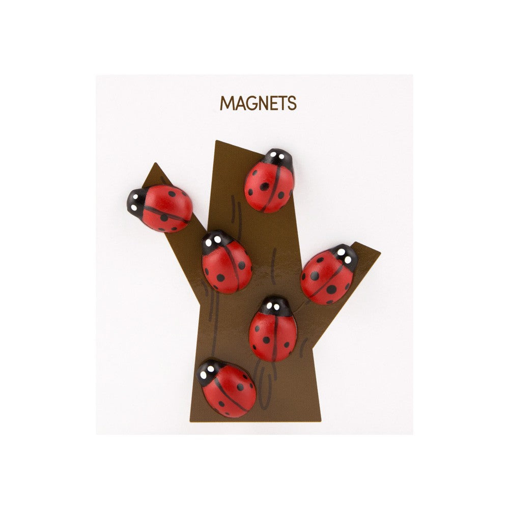 Three By Three Mini Magnets Set Of 6 - Ladybugs