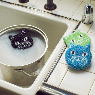 Kikkerland Cat Sponges Set of 3