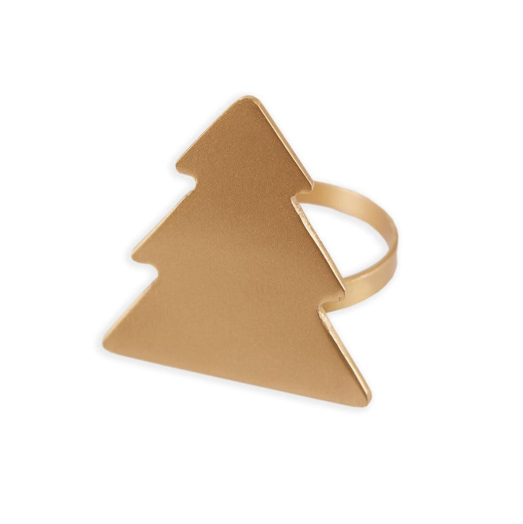 Design Imports Christmas Napkin Ring Gold Tree