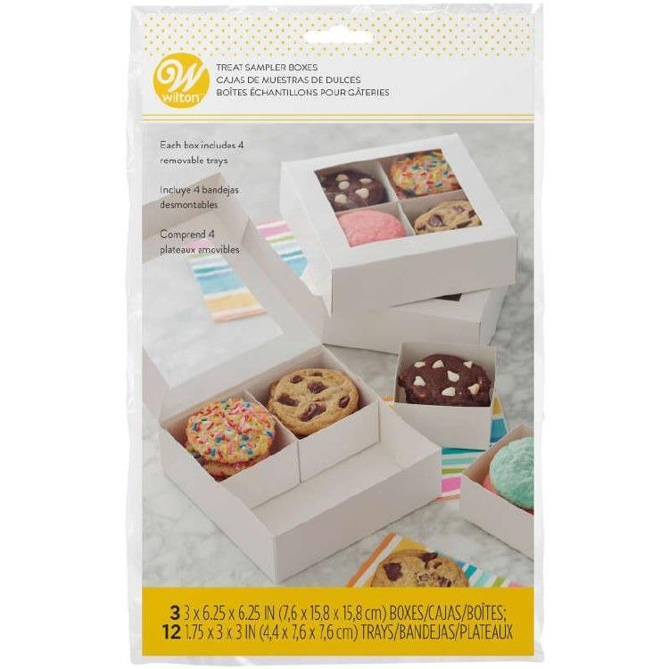 Wilton 4-Cavity Window Bakery Boxes With Dividers Set Of 3