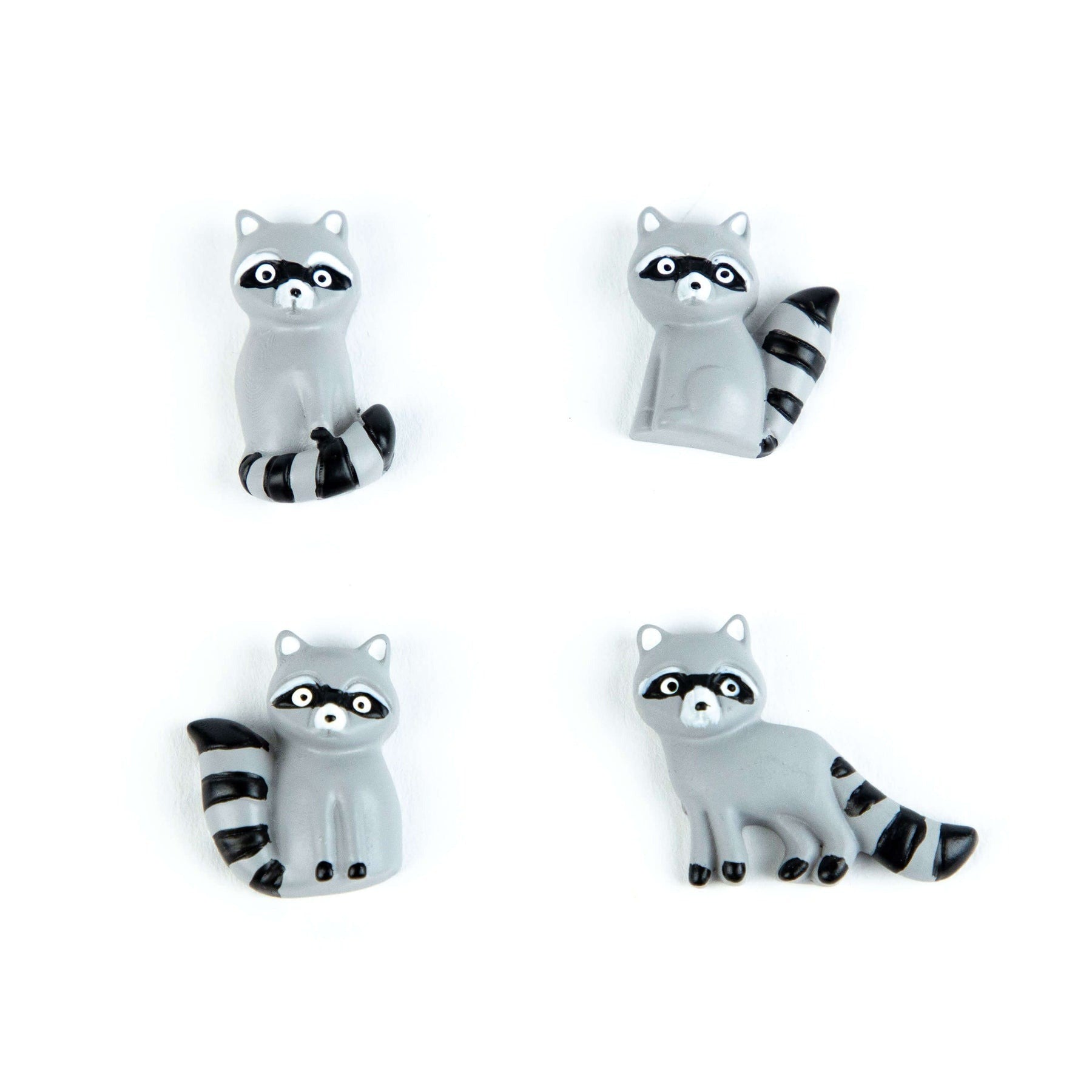 Three By Three Mini Magnets Set Of 4 - Raccoon