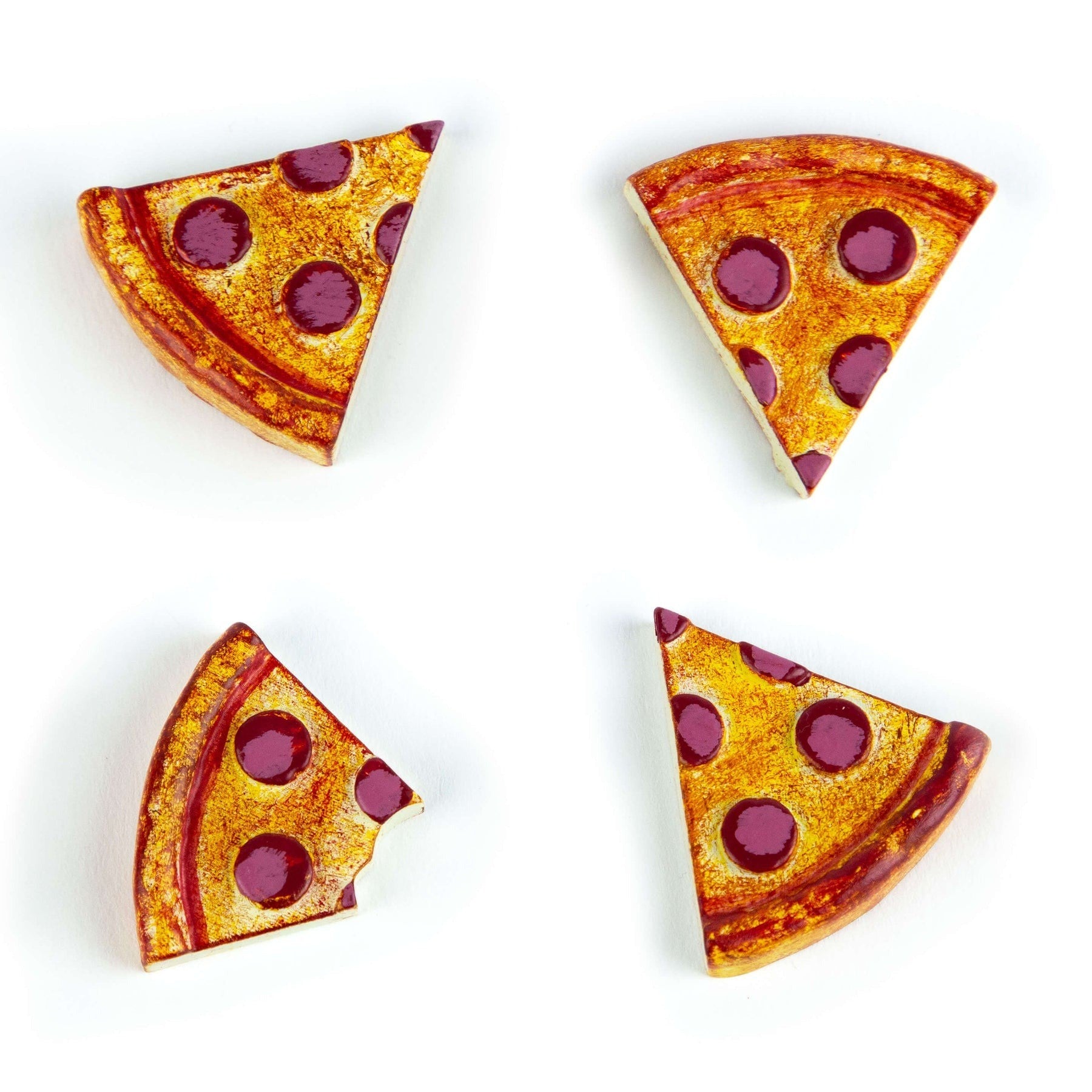 Three By Three Mini Magnets Set Of 4 - Pizza