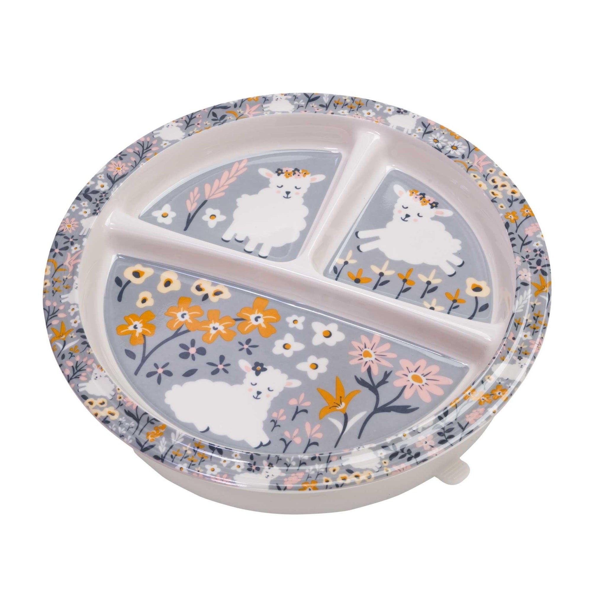 SugarBooger Divided Suction Plate - Lily The Lamb