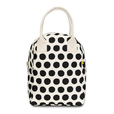 Fluf Zipper Lunch Bag - Black & White Dots