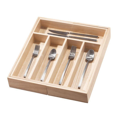 iDesign EcoWood Expandable Cutlery Tray