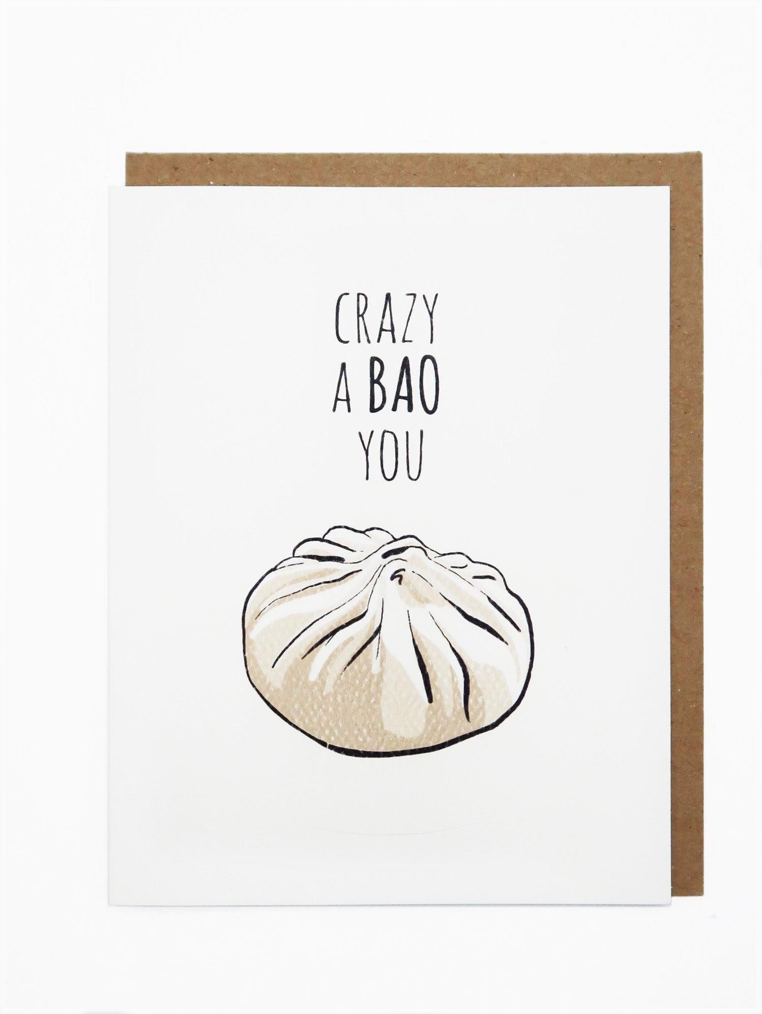 Noted By Copine Love Card - Crazy A Bao You