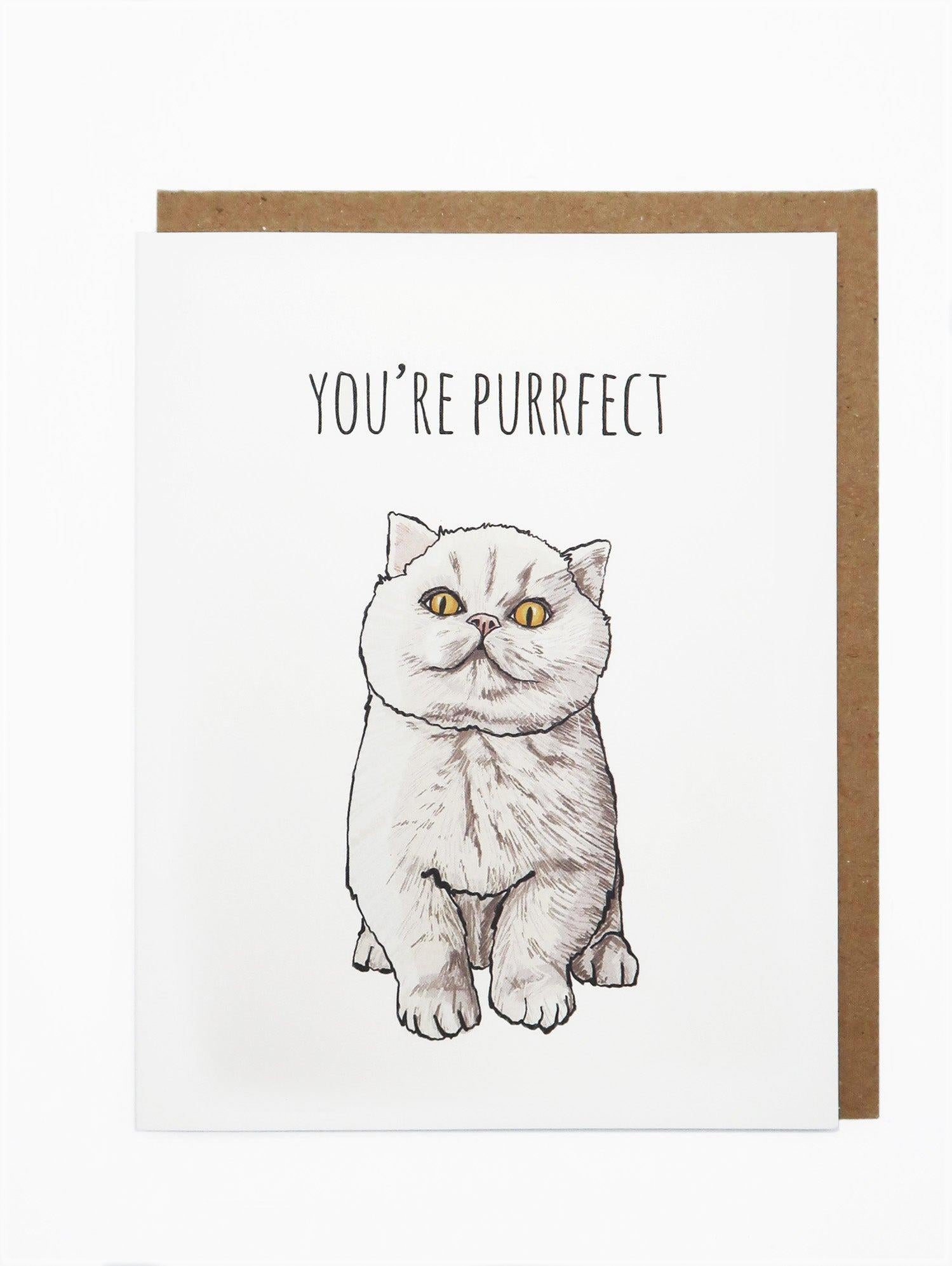 Noted By Copine Love Card - You're Purrfect Cat