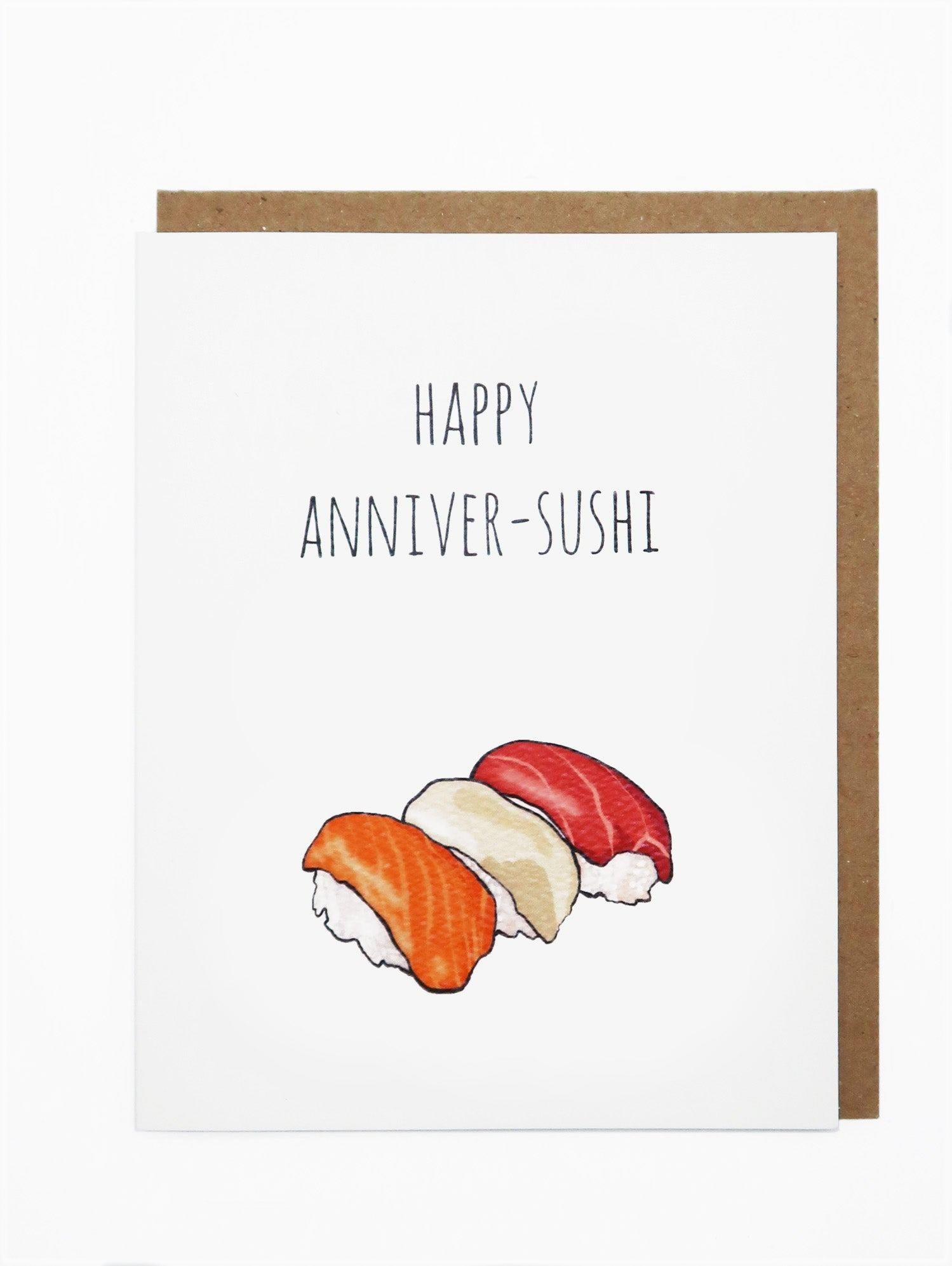 Noted By Copine Love Card - Anniver-Sushi