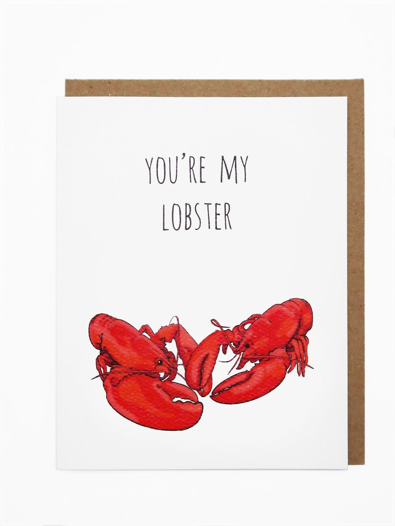 Noted By Copine Love Card - Lobster