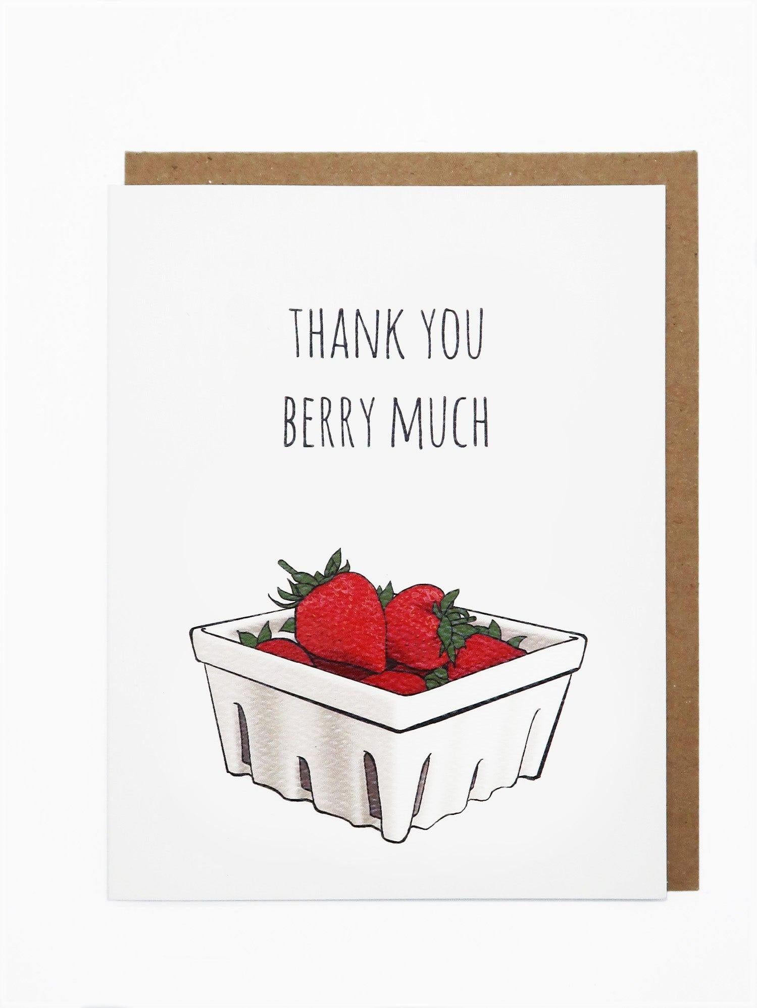 Noted By Copine Thank You Card - Berry