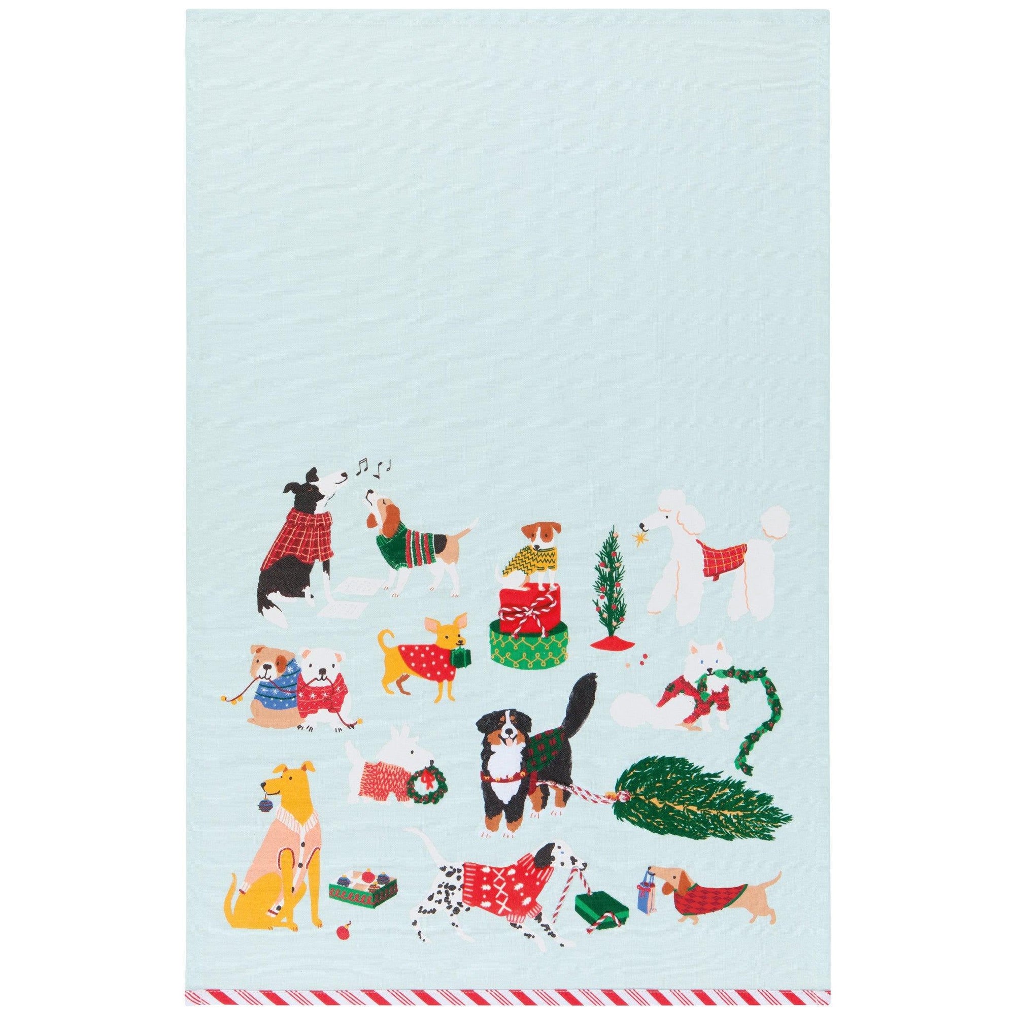 Now Designs Christmas Tea Towel Holiday Hounds