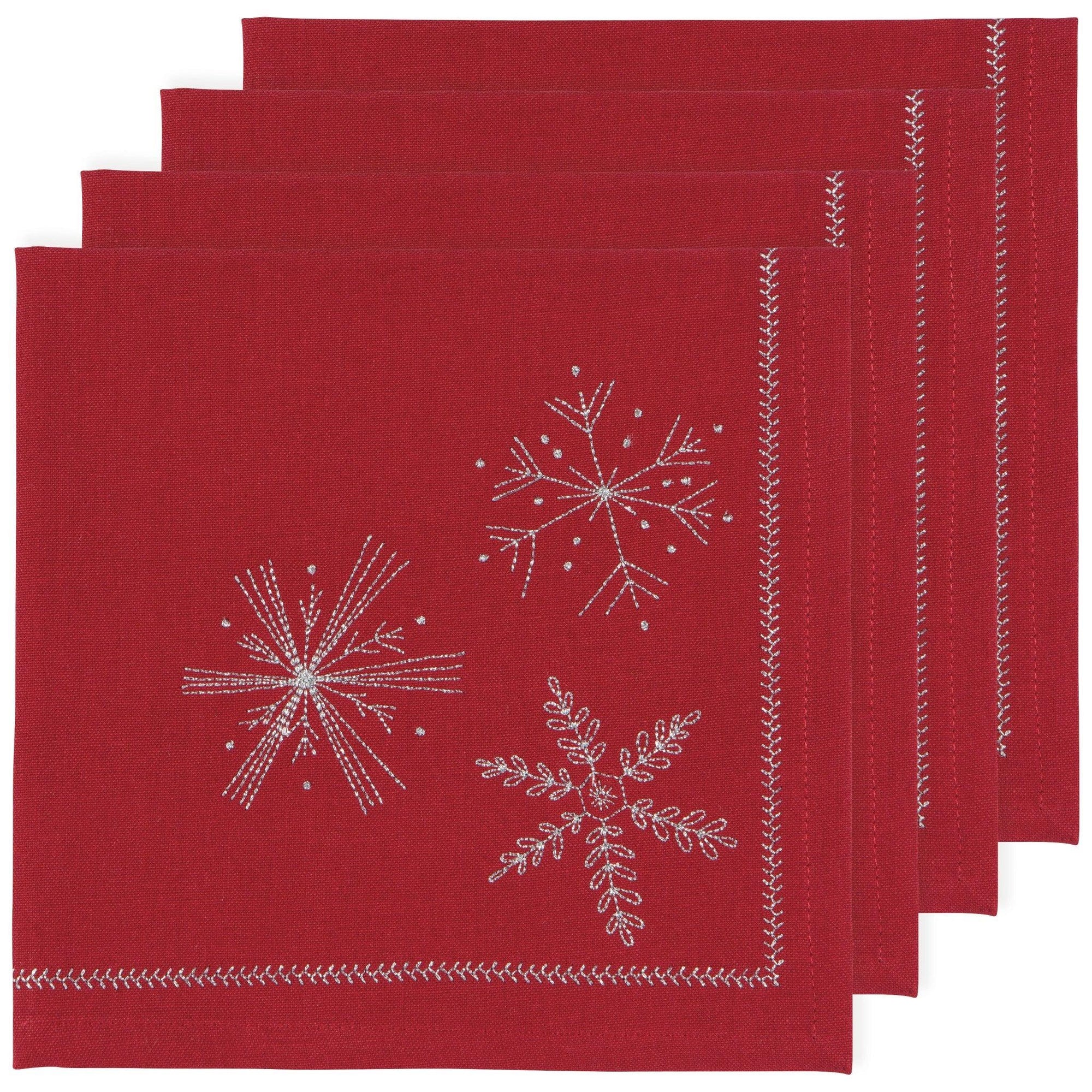 Now Designs Clean Coast Christmas Napkins Set Of 4 Snowflakes