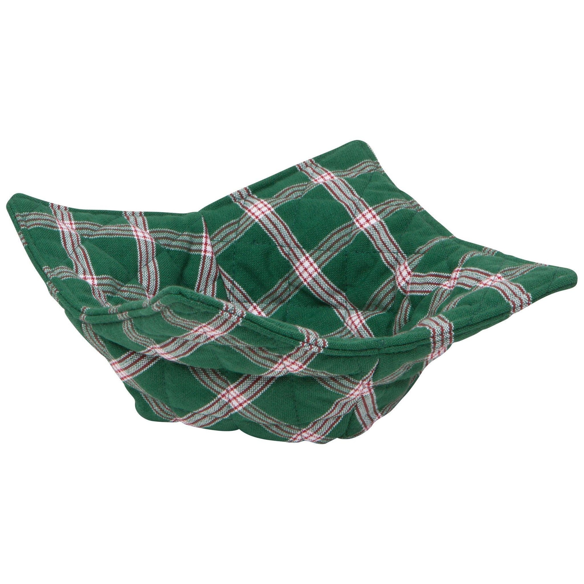 Danica Bowl Cozy Plaid Green