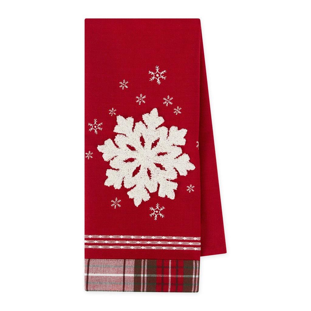 Design Imports Christmas Snowflake Embellished Dishtowel