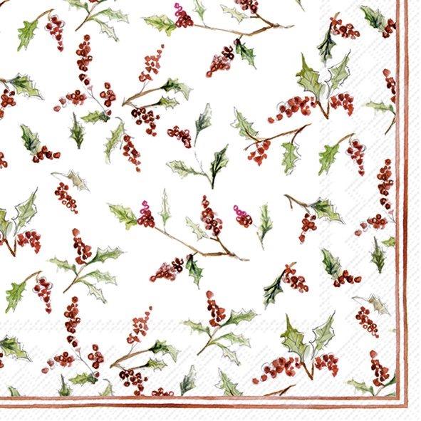 IHR Christmas Luncheon Napkin 20 Pack Ilex Berries