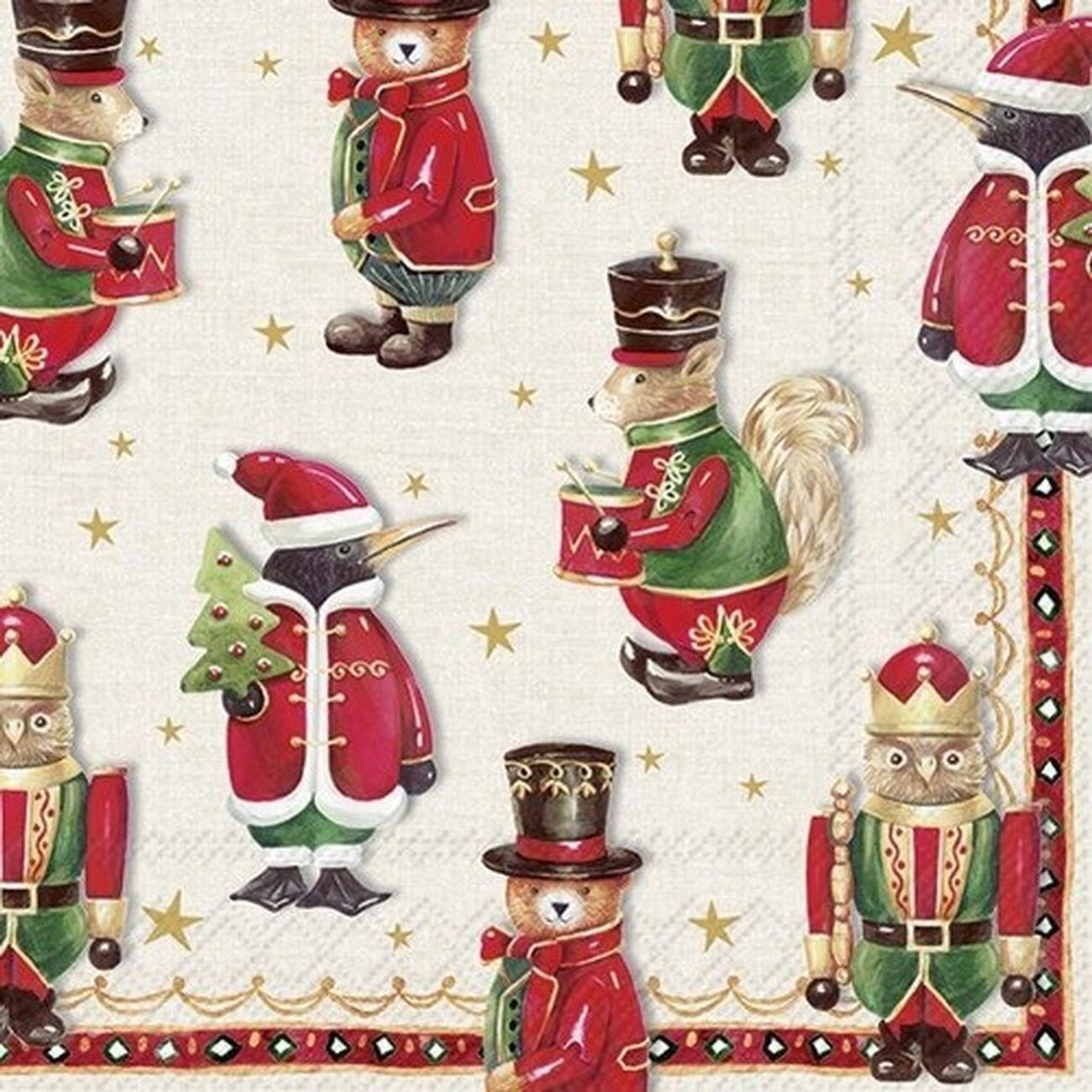 IHR Christmas Luncheon Napkin 20 Pack Animal Figures