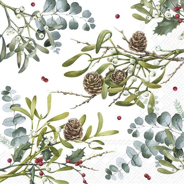 IHR Christmas Cocktail Napkin 20 Pack Branches Allover