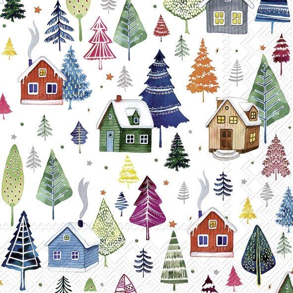 IHR Christmas Cocktail Napkin 20 Pack Winter Village