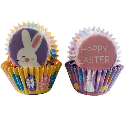 Wilton Easter Mini Baking Cups 50 Count - Happy Easter Bunny